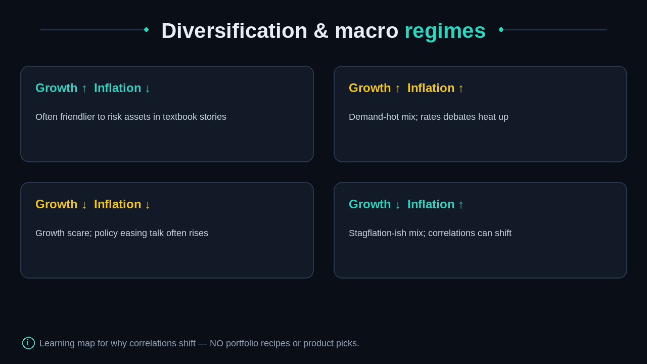 Four-quadrant growth/inflation regime learning map