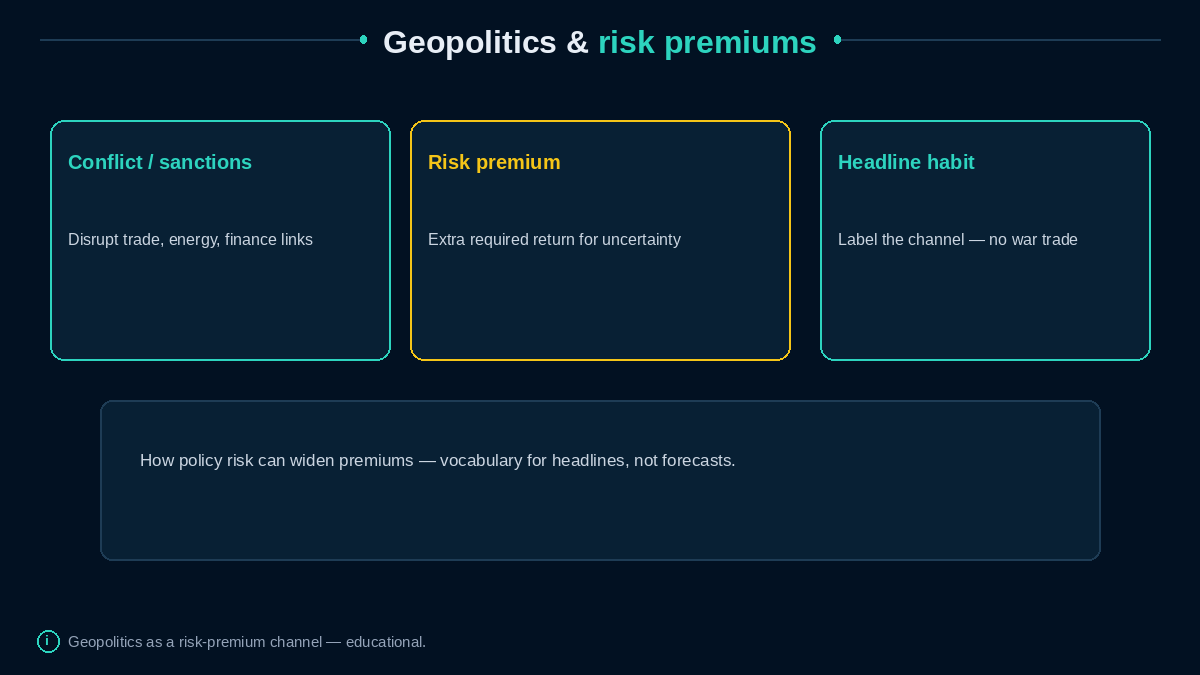 Conflict/sanctions, risk premium, and headline habit cards